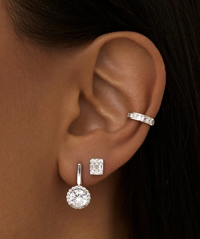 Серьга кафф серебро 925 моносерьга серебряная одиночная MIESTILO