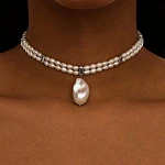 Серебряный чокер SICILIA с барочной жемчужиной