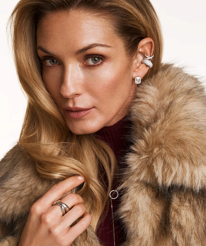 Кольцо кросс из серебра