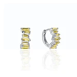 Миниатюрные серьги-конго с желтыми фианитами MIESTILO 