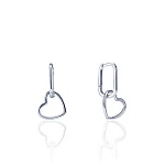 Минималистичные серебряные серьги-конго с подвеской в форме сердца MIESTILO 