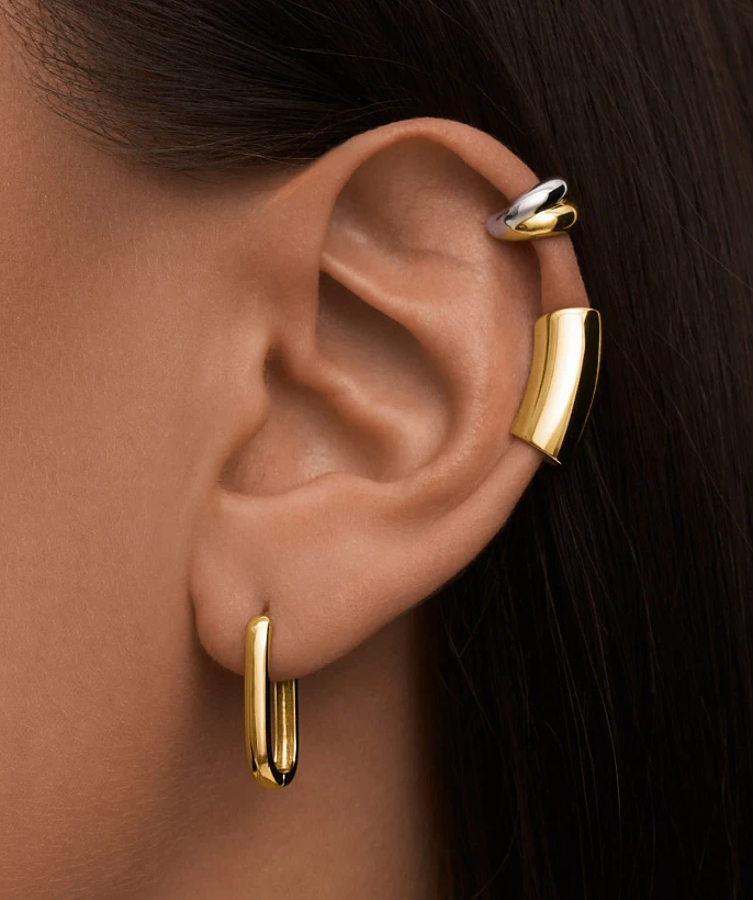 Базовые позолоченные серьги из серебра