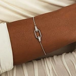 Серебряный браслет с многогранником с фианитами