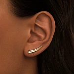 Серебряные серьги-клаймберы биколор