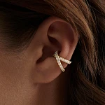 Позолоченный кафф из серебра с фианитами