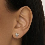 Серебряные пусеты в форме миниатюрных сердечек MIESTILO 