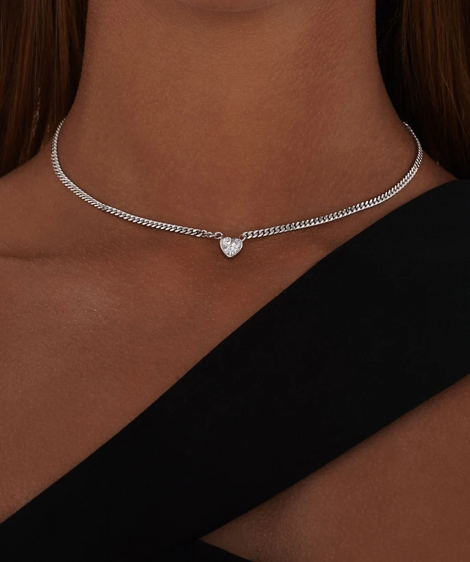 Серебряное колье с фианитом Angel