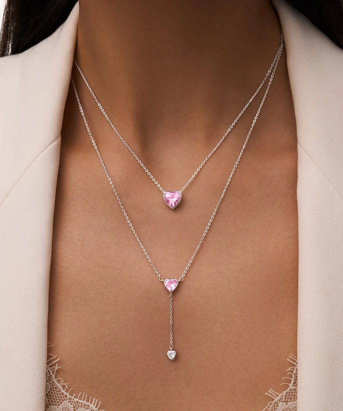 Серебряное колье SWEETHEART с сердцем