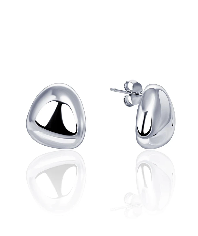 Каплевидные серьги-пусеты из серебра MIESTILO 