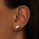 Серебряные серьги-клаймберы с фианитом