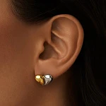 Серебряные серьги в форме сердца биколор