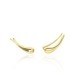 Серебряные серьги-клаймберы в покрытии желтое золото