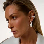 Серебряные серьги СИЦИЛИЯ с барочной жемчужиной и фианитом