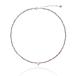 Теннисное серебряное колье-чокер Simone с фианитами