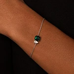 Браслет из серебра ESSENCE с выращенным изумрудом