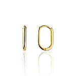 Овальные классические серьги-конго из серебра с позолотой MIESTILO 