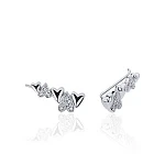 Серебряные клаймберы сердца с фианитами MIESTILO