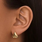 Серебряные пусеты в форме объемного сердца с позолотой MIESTILO 