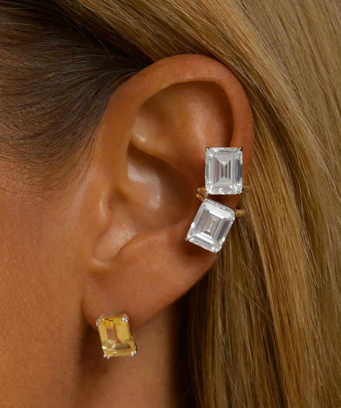 Серебряный крупный кафф ГРАЦИЯ с фианитами