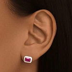 Серебряные серьги с эмалью и корундом MIESTILO