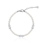 Серебряный браслет SICILIA из жемчуга с белыми фианитами