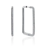 Серебряные прямоугольные серьги с фианитами