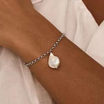 Браслет серебряный с культивированным барочным жемчугом MIESTILO