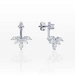 Серебряные серьги-трансформеры с фианитами MIESTILO