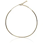 Жесткое колье-чокер из серебра в покрытии желтое золото