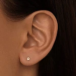 Серебряные маленькие пусеты с желтыми фианитами 3*3 мм