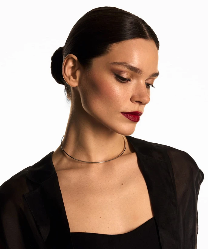 Жесткое колье-чокер из серебра