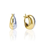 Дутые серебряные серьги - кольца биколор "Gizele"