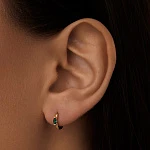 Серебряные серьги в покрытии желтое золото с фианитами в огранке маркиз MIESTILO