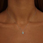 Серебряное колье с голубым агатом