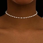Серебряный чокер SICILIA из жемчуга с белым фианитом