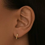 Серебряные серьги-конго в форме сердца с покрытием позолота MIESTILO 