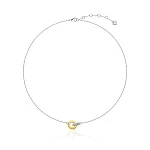 Серебряное колье биколор с фианитами