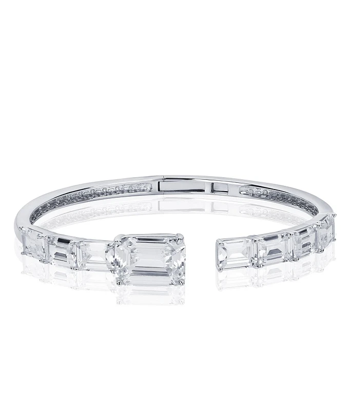 Серебряный жесткий браслет A LA RUSSE с фианитами