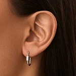 Минималистичные серебряные серьги-конго с фианитами MIESTILO 