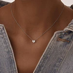 Серебряная подвеска с фианитом в огранке сердце MIESTILO 