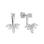 Серебряные серьги-трансформеры с фианитами MIESTILO