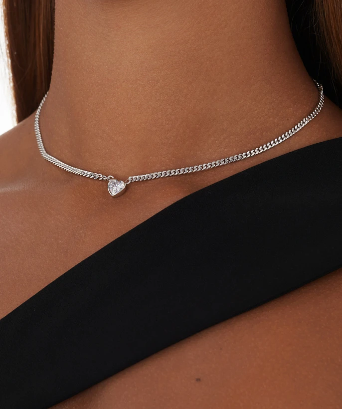 Серебряное колье с фианитом Angel