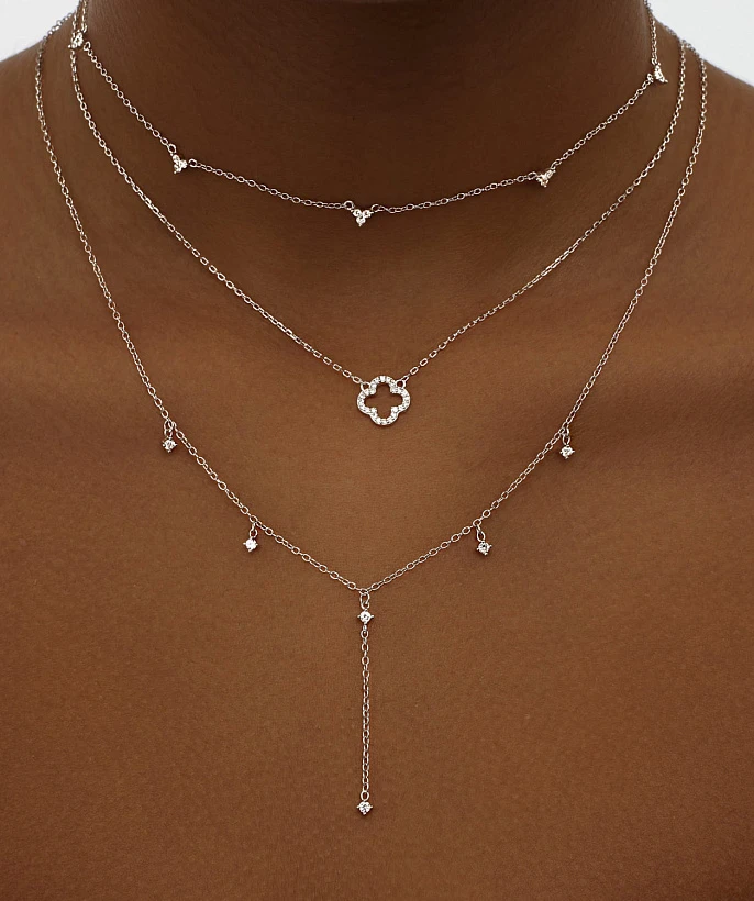 Серебряное колье-чокер с фианитами MIESTILO 