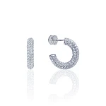 Серебряные серьги - кольца 20 мм "Hailey" с фианитами