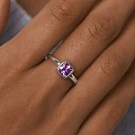 Серебряное кольцо с фианитом в глухой закрепке MIESTILO