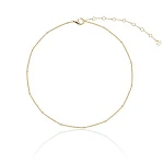 Серебряное тонкое колье-цепь плетения перлина в покрытии желтое золото