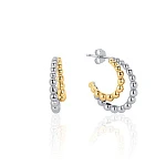 Пусеты кольца биколор с покрытиями родий и позолота MIESTILO 