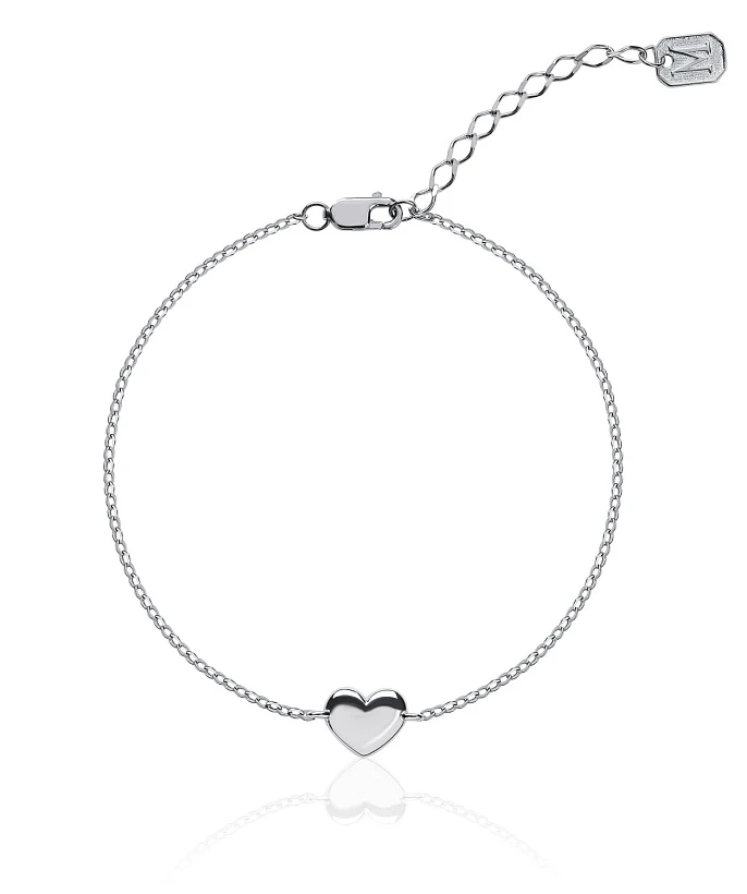 Нежный браслет с серебряным сердечком MIESTILO