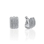 Серебряные тройные серьги с фианитами