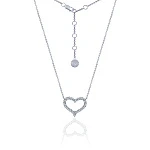 Серебряная подвеска на шею в форме сердца MIESTILO